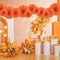 Orange Party Hanging Fans DIY Set - 12pcs Paper Fans with Pinwheels - DIY Paper Craft for Wedding, Birthday, Christmas Party Decoration